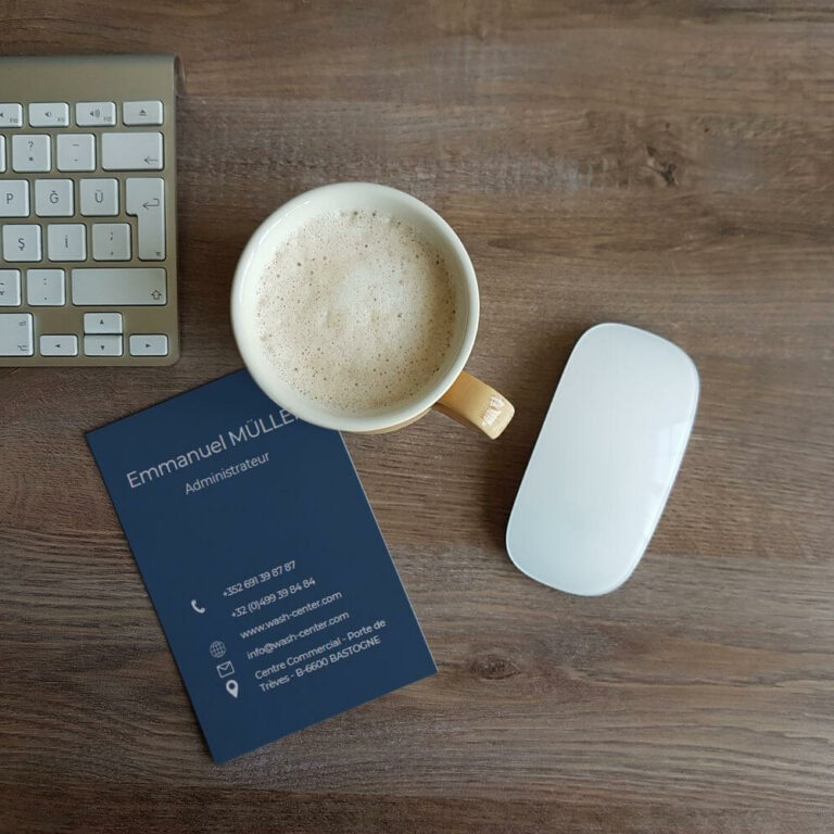 Création carte de visite Wash Center Bastogne